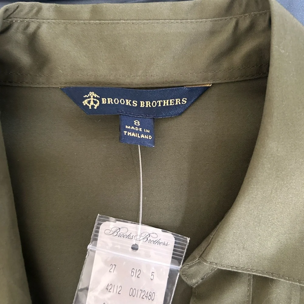 Brooks Brothers Olive Shirt Dress NWT - Picture 2 of 5